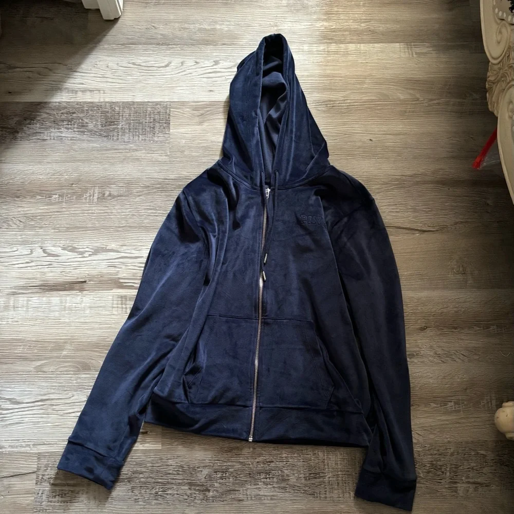 Pink Navy Blue Hoodie - Picture 1 of 6